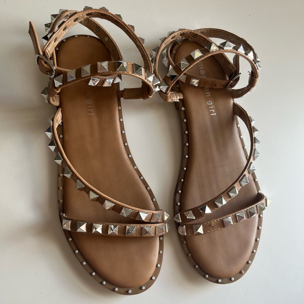 MADDEN GIRL Flight Studded Wrap Around Sandals